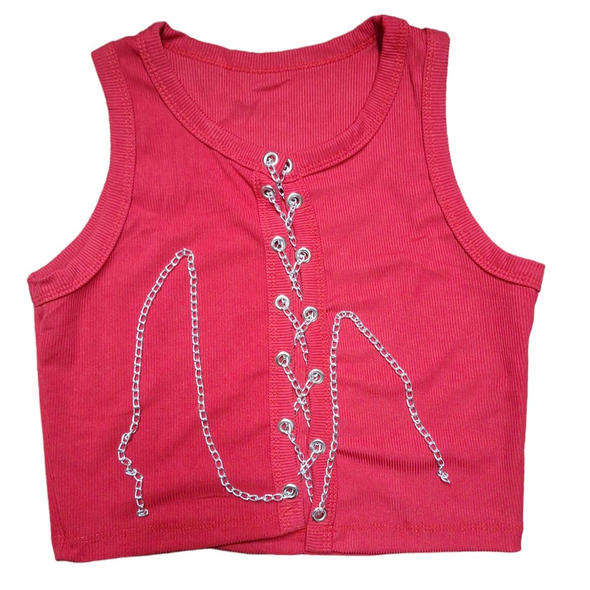 GARSIL - Crop Top Ajustable y Corto Para Mujer - Peto  - Polera Con Cadenas