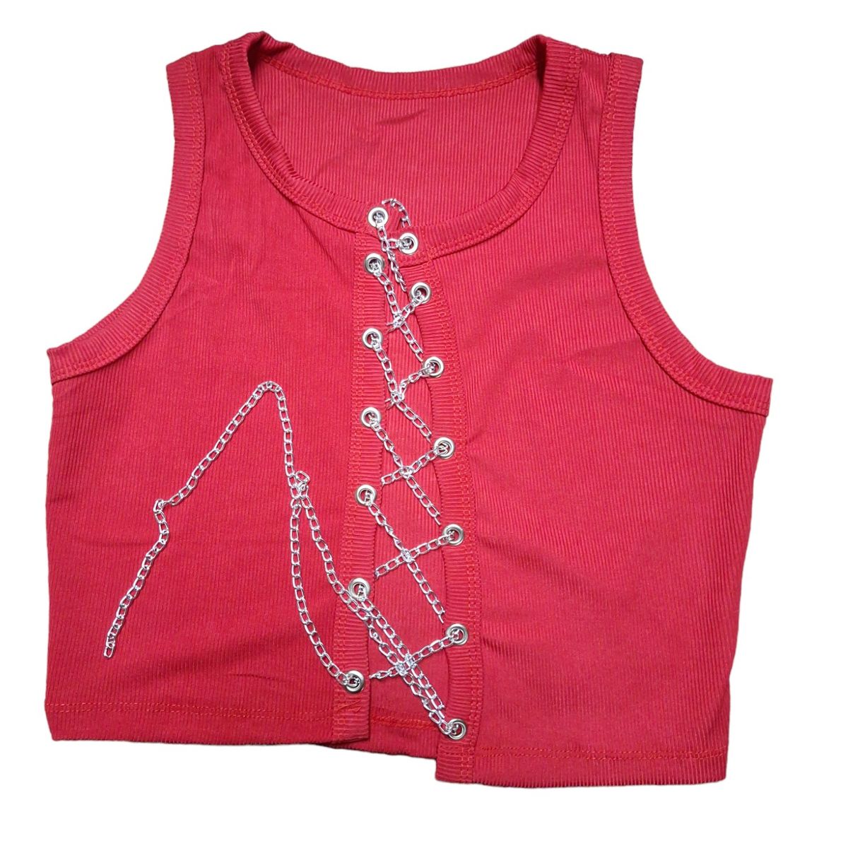GARSIL - Crop Top Ajustable y Corto Para Mujer - Peto  - Polera Con Cadenas