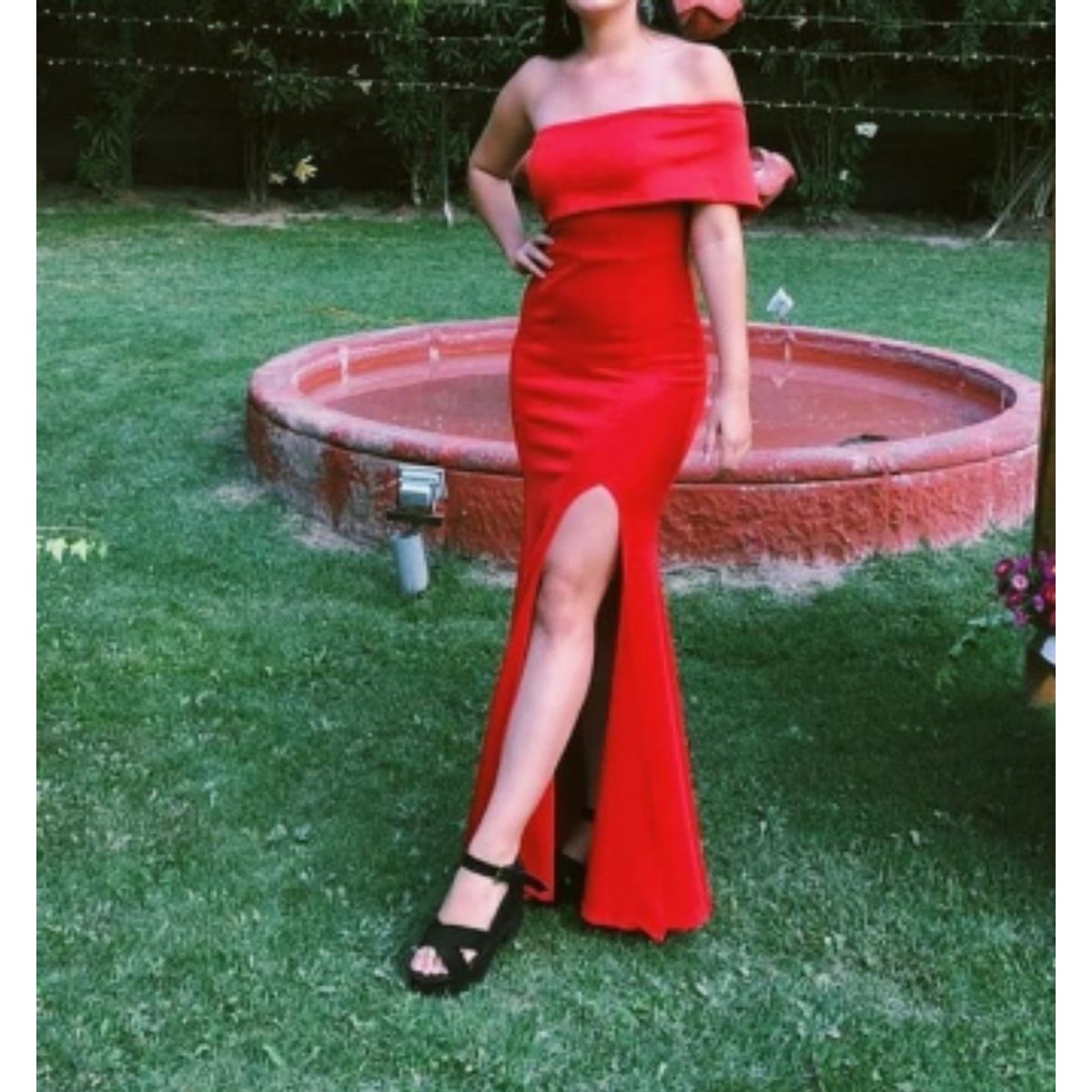 ARRAKASTA - Vestido sirena azul rojo y blanco