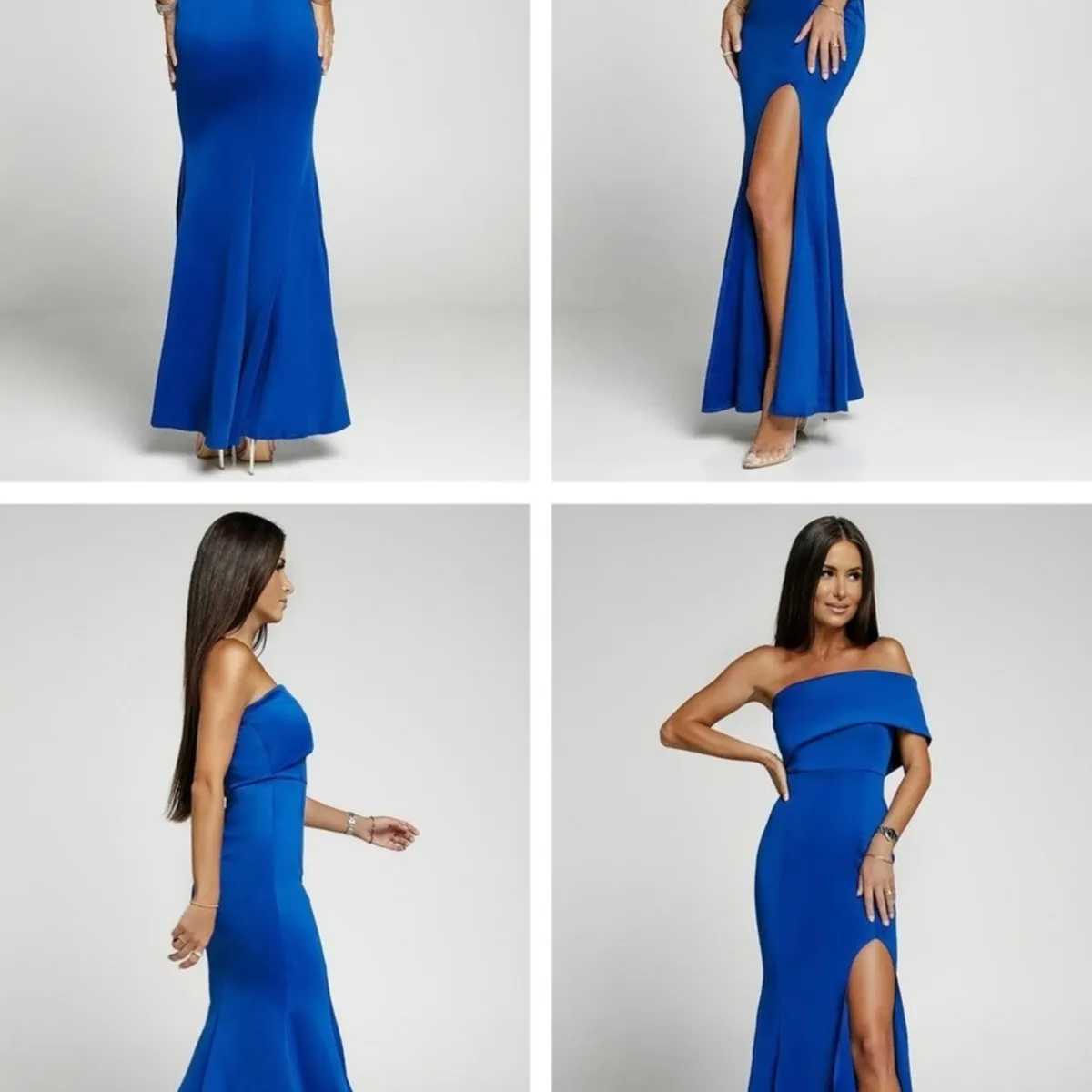 ARRAKASTA - Vestido sirena azul rojo y blanco