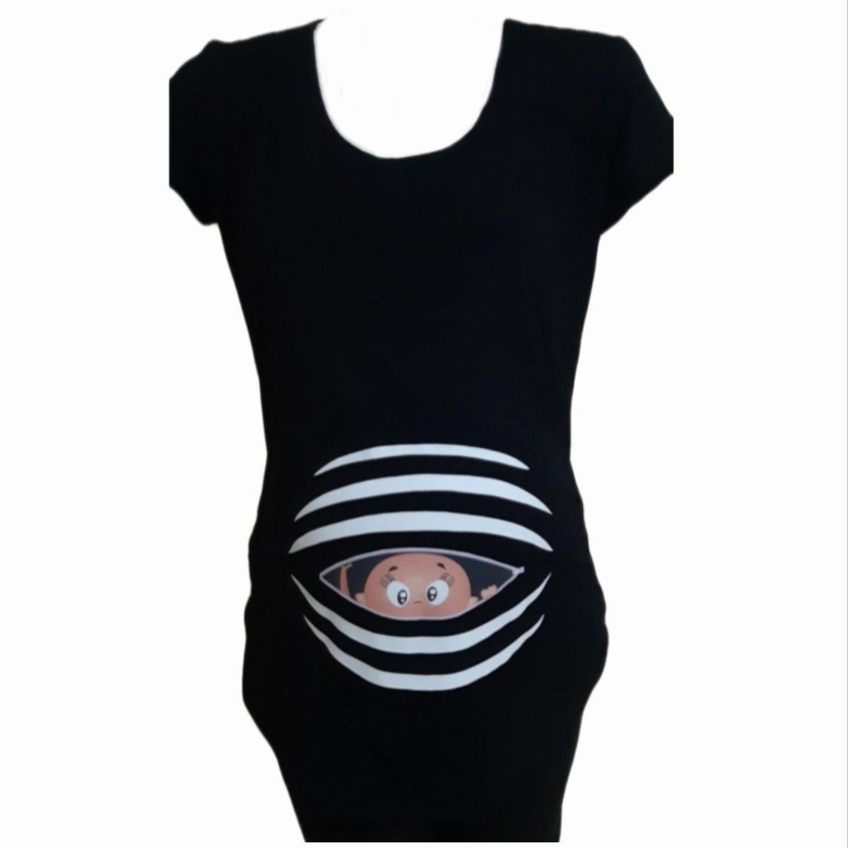 DMOM - Polera Maternal Estampada DMom color negro