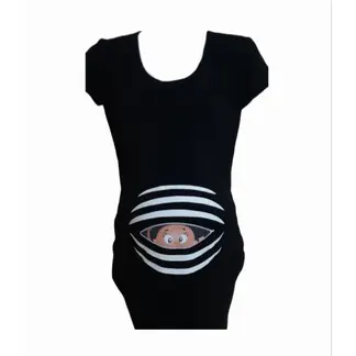 DMOM - Polera Maternal Estampada color negro