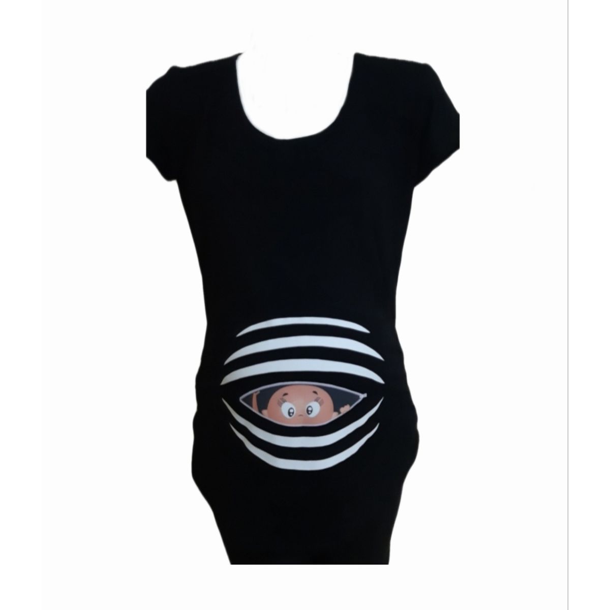 DMOM - Polera Maternal Estampada DMom color negro