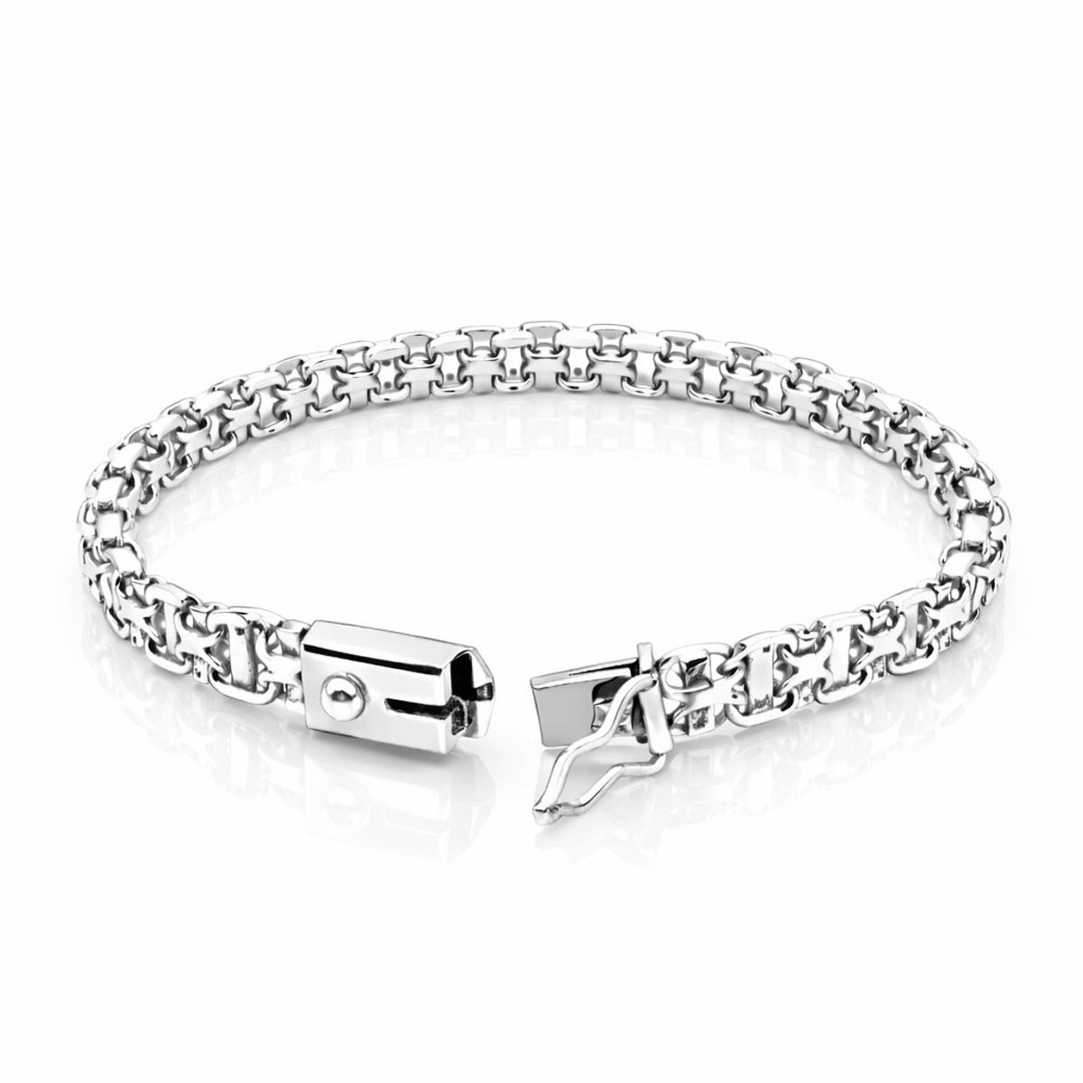 JOYAS MYTOKE - Pulsera Brazalete Plata 980 Broche Cajon Martele Unisex
