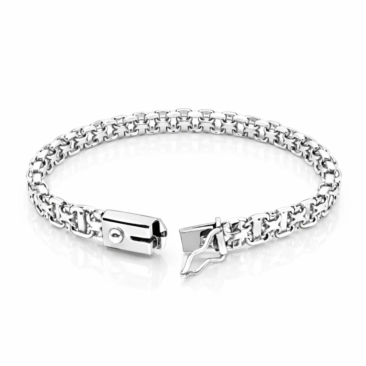 JOYAS MYTOKE - Pulsera Brazalete Plata 980 Broche Cajon Martele Unisex