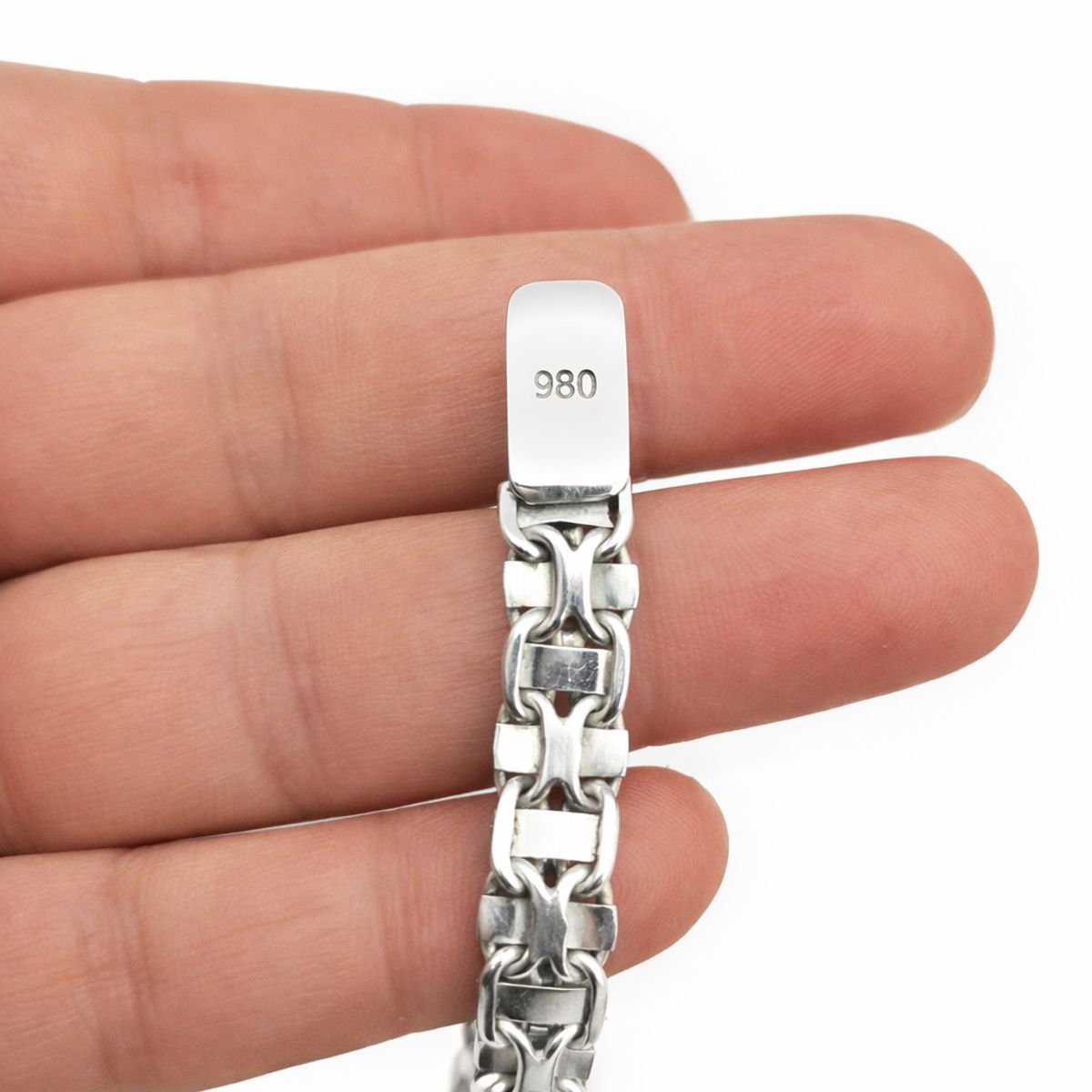 JOYAS MYTOKE - Pulsera Brazalete Plata 980 Broche Cajon Martele Unisex