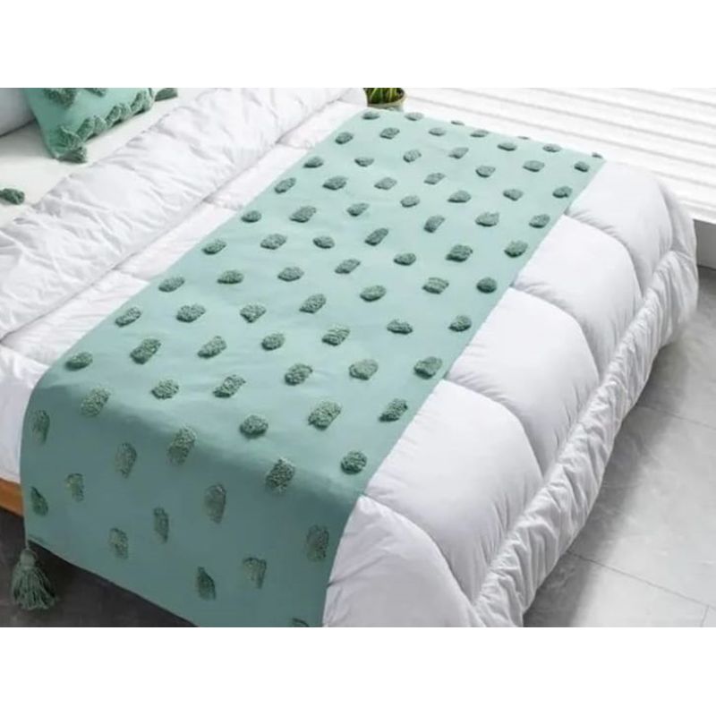 ANGELES DEL HOGAR - Piecera Bordadas con Pompones 2plazasKing
