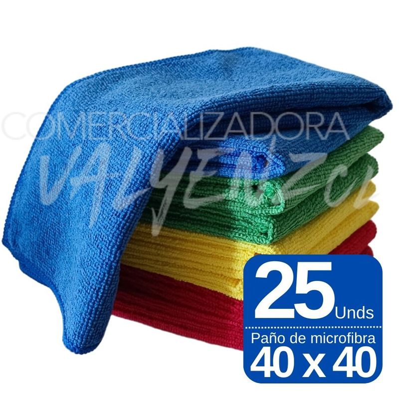 GENERICO - Paños Microfibra 40x40cm Caja De 25 Unds - Al Mayor