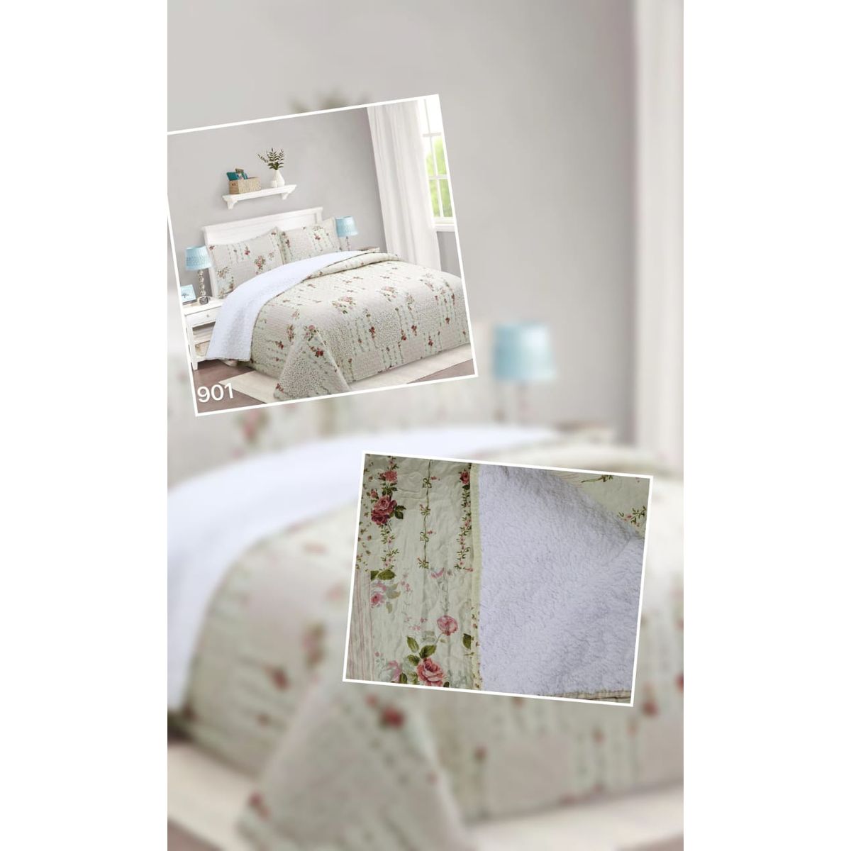 ANGELES DEL HOGAR - cubrecama Quilt con Chiporro 2 Plazas