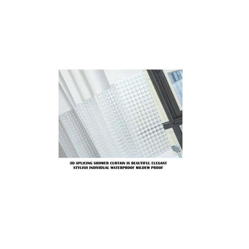 GENERICO - Cortina Ducha Baño 180x200 Decoración Blanco