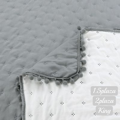 Imagen 2 del producto Cubrecama Quilt 100% Algodón con Pompón 2 Plazas