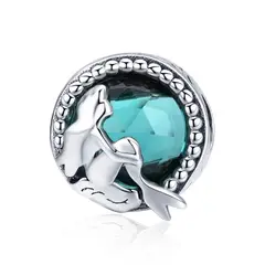 NAZ - Charm plata - sirena fondo celeste