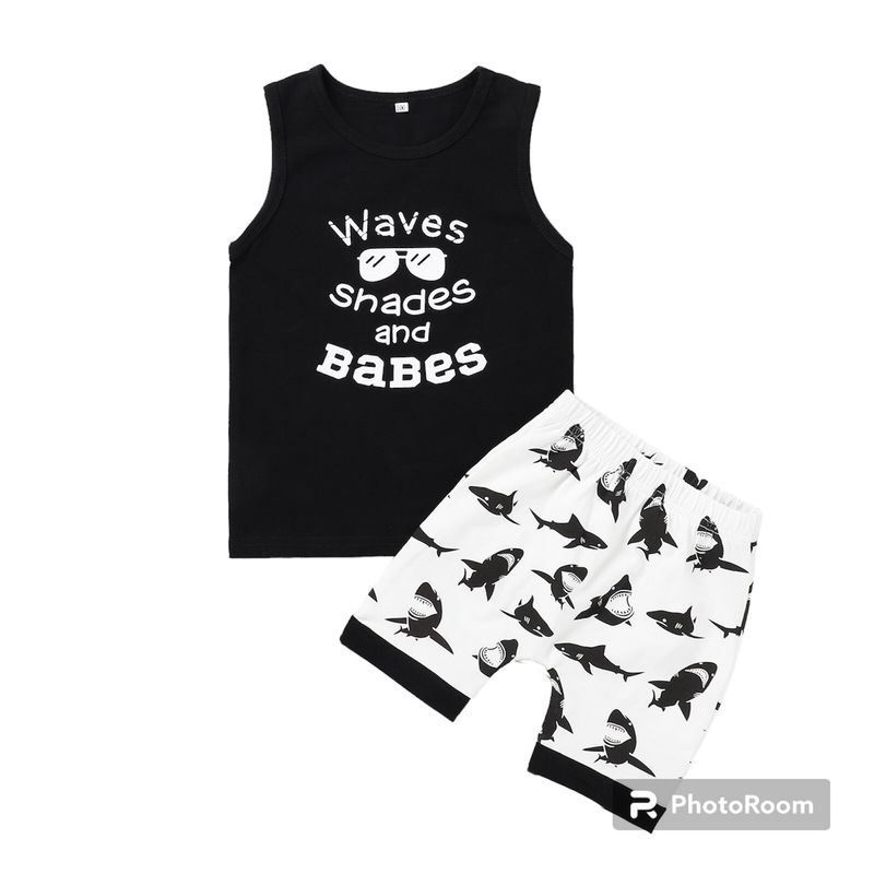 ANGO - Conjunto bebe Polera y Short Tiburones