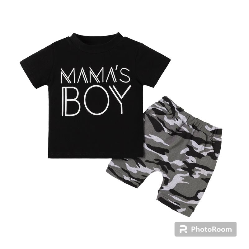 ANGO - Conjunto bebe Polera y Short Camuflaje MAMAS BOY