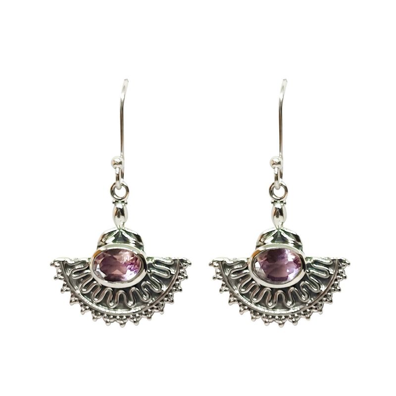 ANDREA COGGIOLA JOYAS - Aros Kerani  Amatista Plata Fina 925