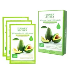 FLOWER SECRET - Pack 5 Mascarilla Facial Hidratante Con PALTA 25ml C/U..-