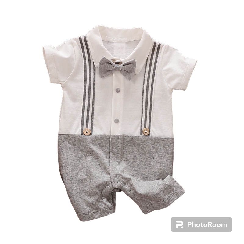 ANGO - Enterito bebe VERANO Gentleman Susp Gris