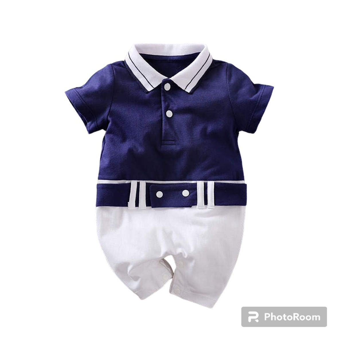 ANGO - Enterito bebe VERANO Gentleman POLO AZUL