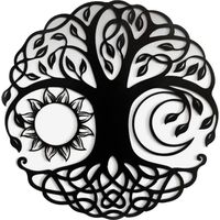 Árbol De La Vida Mándala Cuadro Decoración De Pared 60 Cm