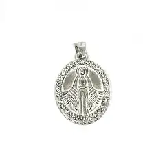 COGGIOLA - Colgante Medalla Virgen De Los Rayos Circón Plata Fina 925