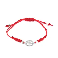 ANDREA COGGIOLA JOYAS - Pulsera Ola Plata Fina 925 Cordón Rojo