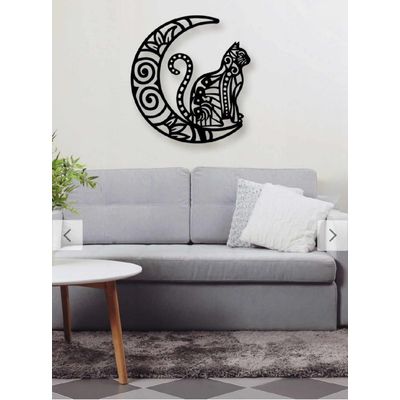 Imagen 2 del producto CUADRO DECORACION DE PARED GATO LUNA MANDALA 60 cm
