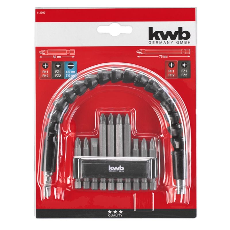 KWB - Juego De Extension Flexible Para Taladro Destornillador Kwb
