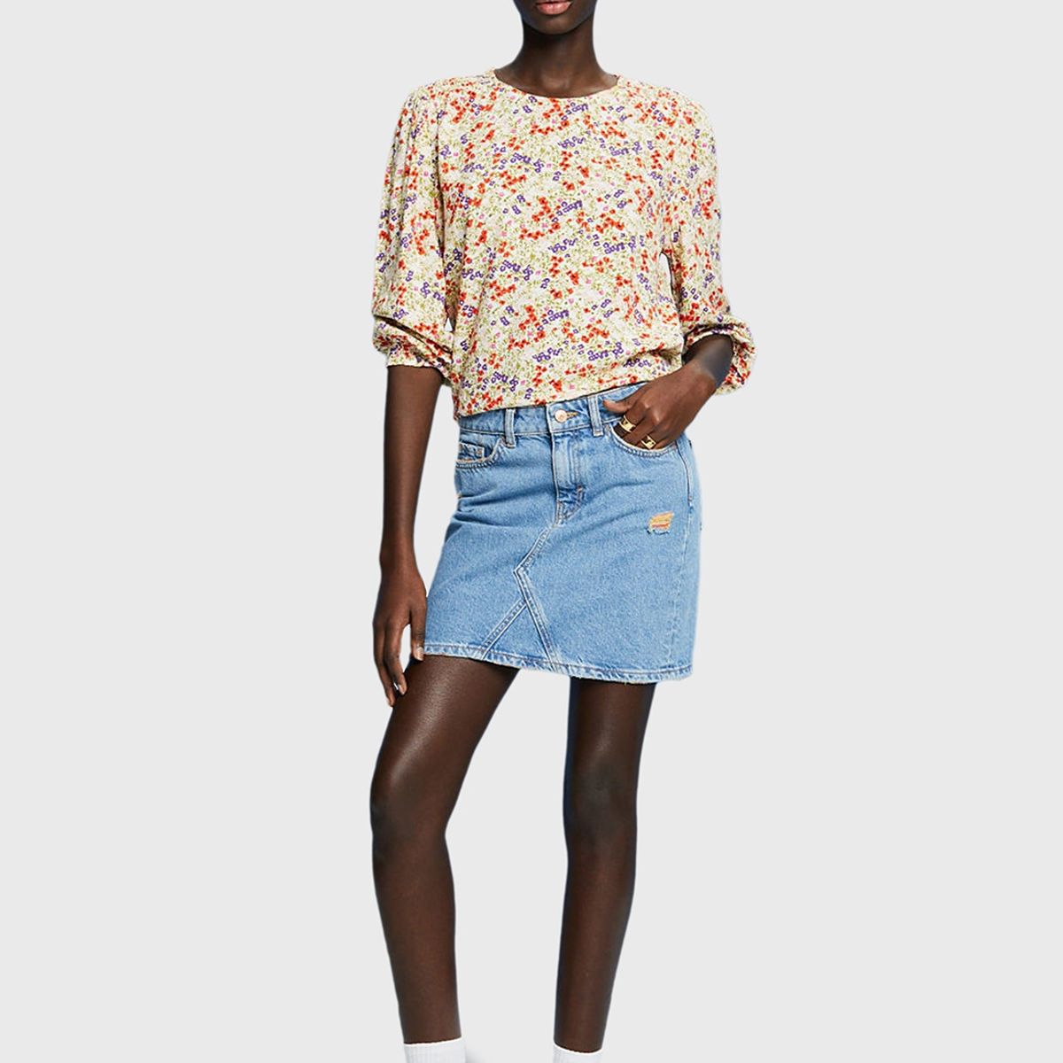 ESPRIT - Blusa Estampada Floral Con Mangas Ajustadas Mujer Esprit ESPRIT