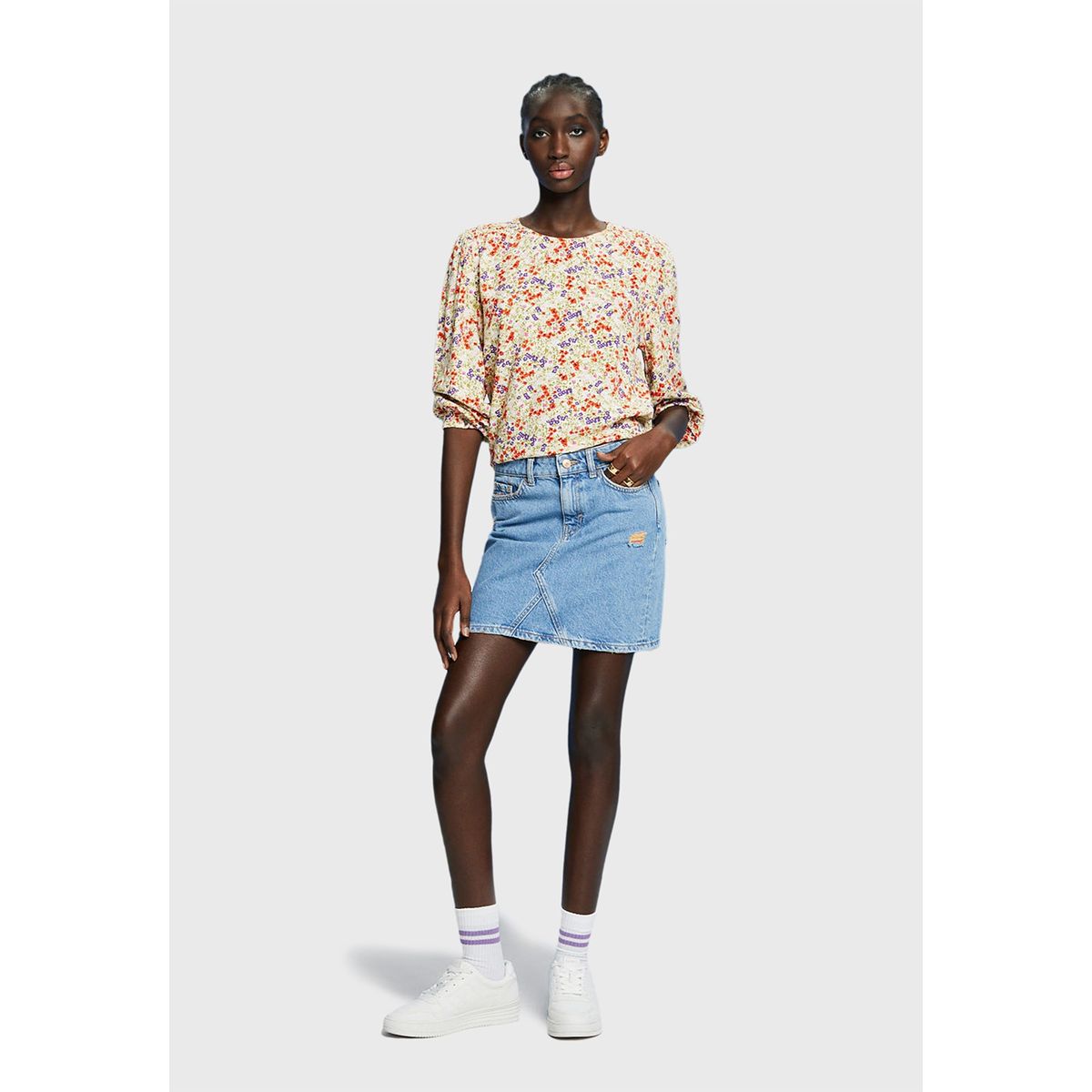 ESPRIT - Blusa Estampada Floral Con Mangas Ajustadas Mujer Esprit ESPRIT