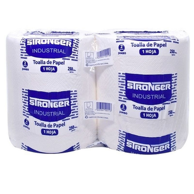 GENERICO - Toalla De Papel Jumbo 250 mts Hoja Simple Stronger