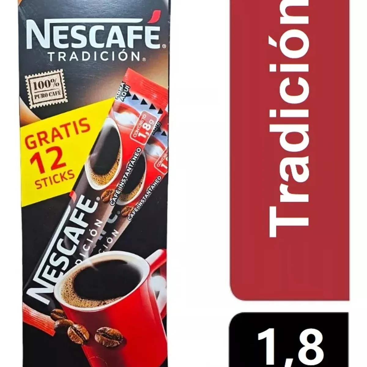 NESTLE - Cafe Nescafe Stick Sachet 108 Unidades de 1.8 Gr