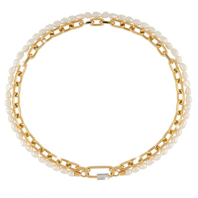 REBECCA CHILE - Collar de Oro y Perlas Modelo Palermo