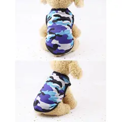 GENERICO - Polera para Mascota Perro Camuflado color Azul Talla S