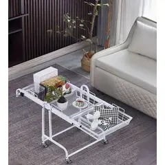 EVERSO - Carrito Organizador De Con Ruedas De Metal Multifuncional Blanco