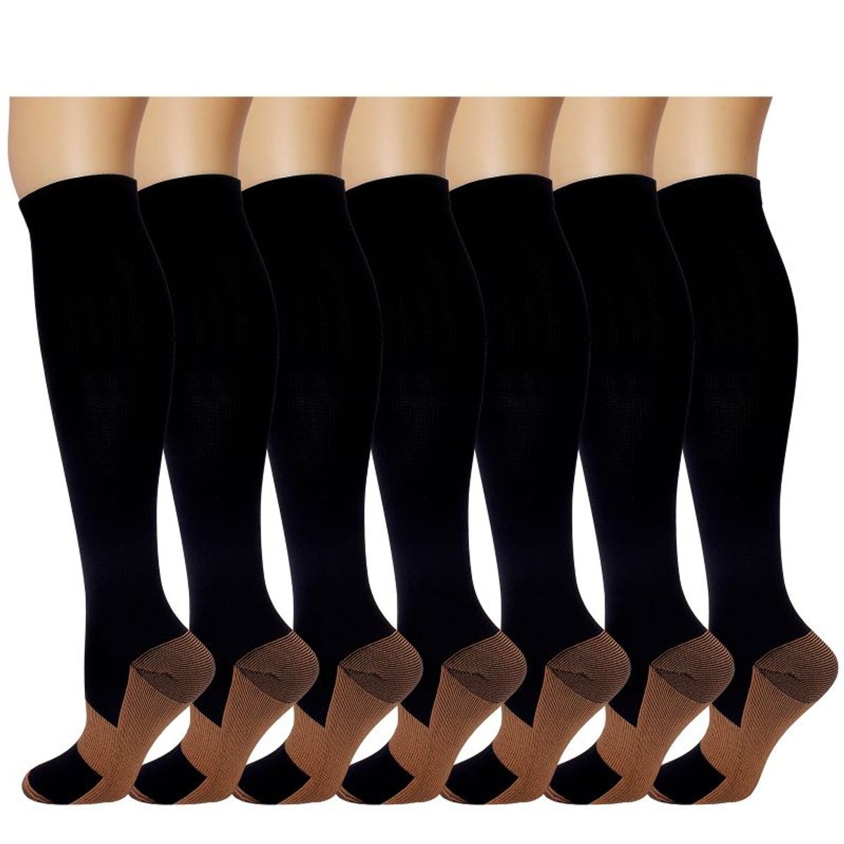 EVERSO - Pack 12 Calcetines De Compresión De Cobre Para Hombres y Mujeres