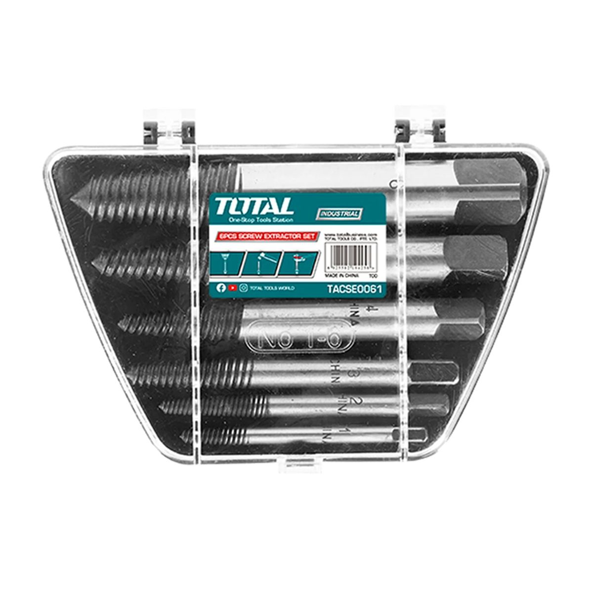 TOTAL TOOLS - Extractor Tornillo Pernos Cortados 6 Piezas Total Tacse0061