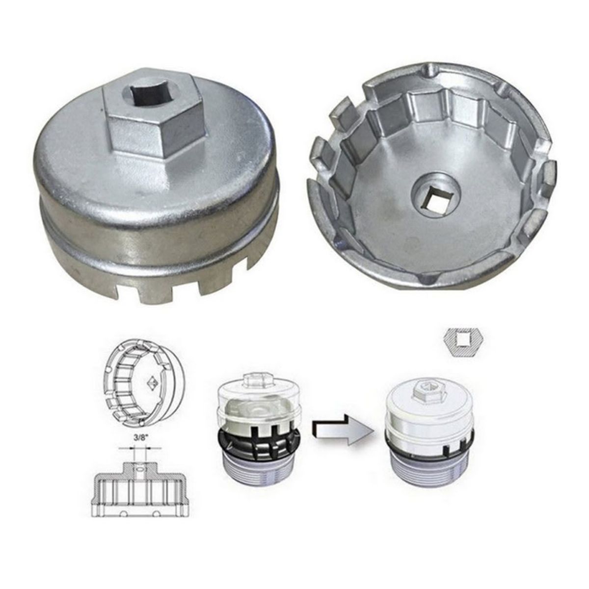 GENERICO - Llave Saca Filtro De Aceite Toyota