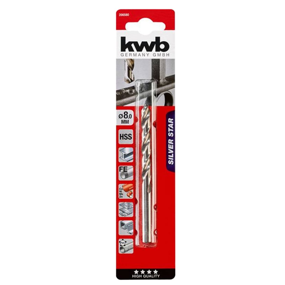 KWB - Broca Para Metal Hss 8.0mm Kwb 206580