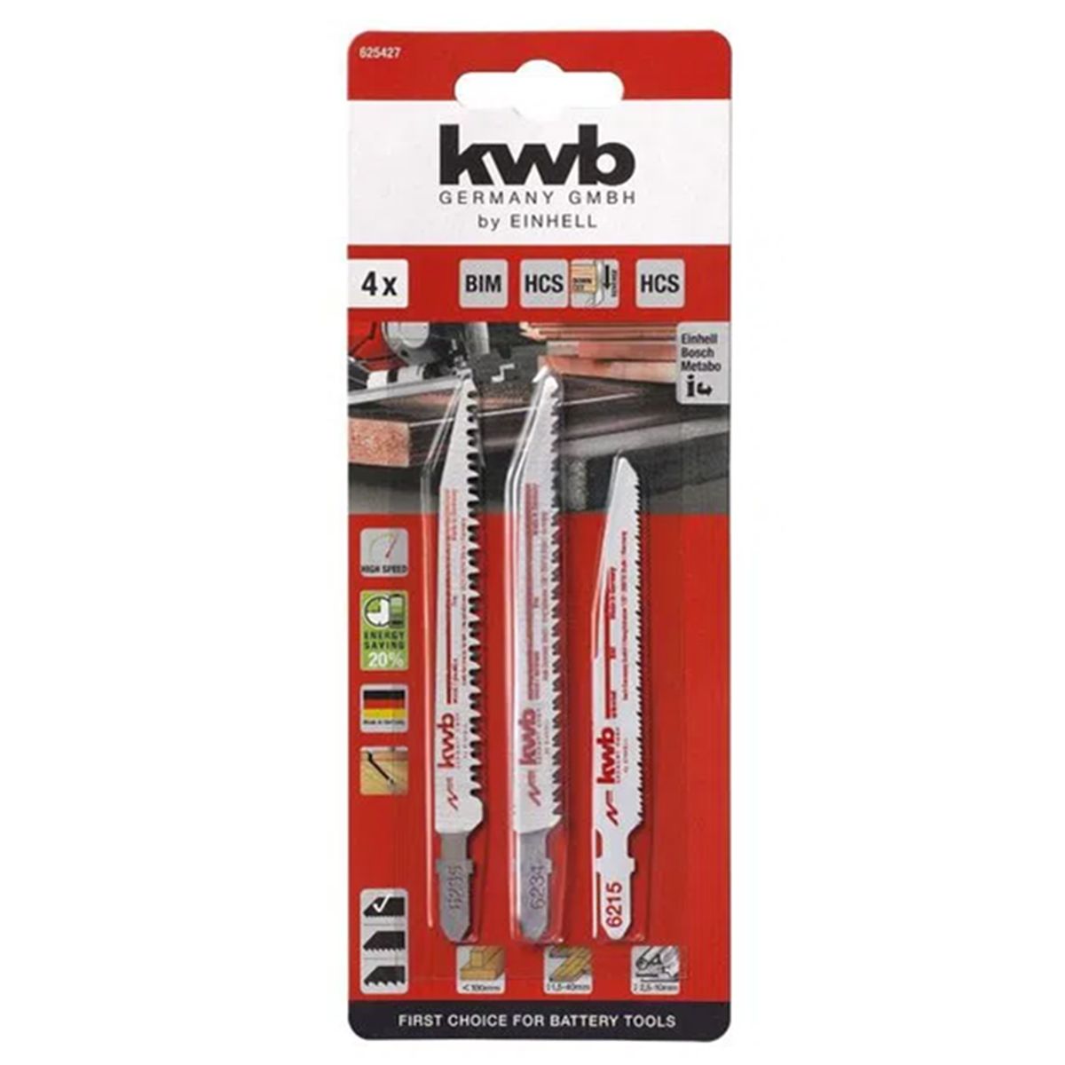KWB - Set Repuesto Hoja Para Sierra Caladora 4 Pcs Kwb 625427