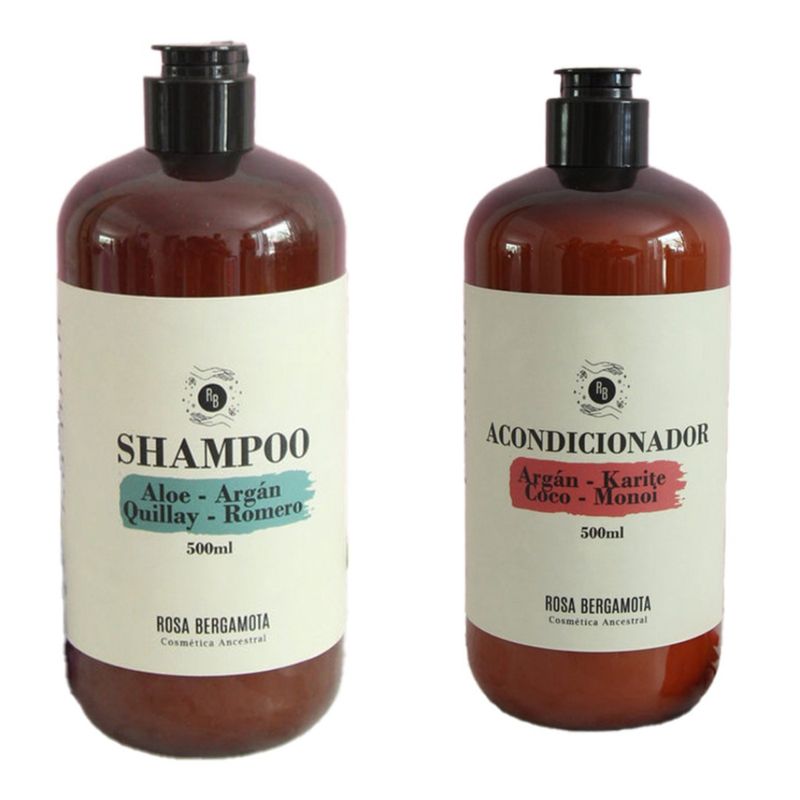 ROSA BERGAMOTA - Rosa Bergamota Pack Shampoo Anticaida  Acondicionador 500ml.