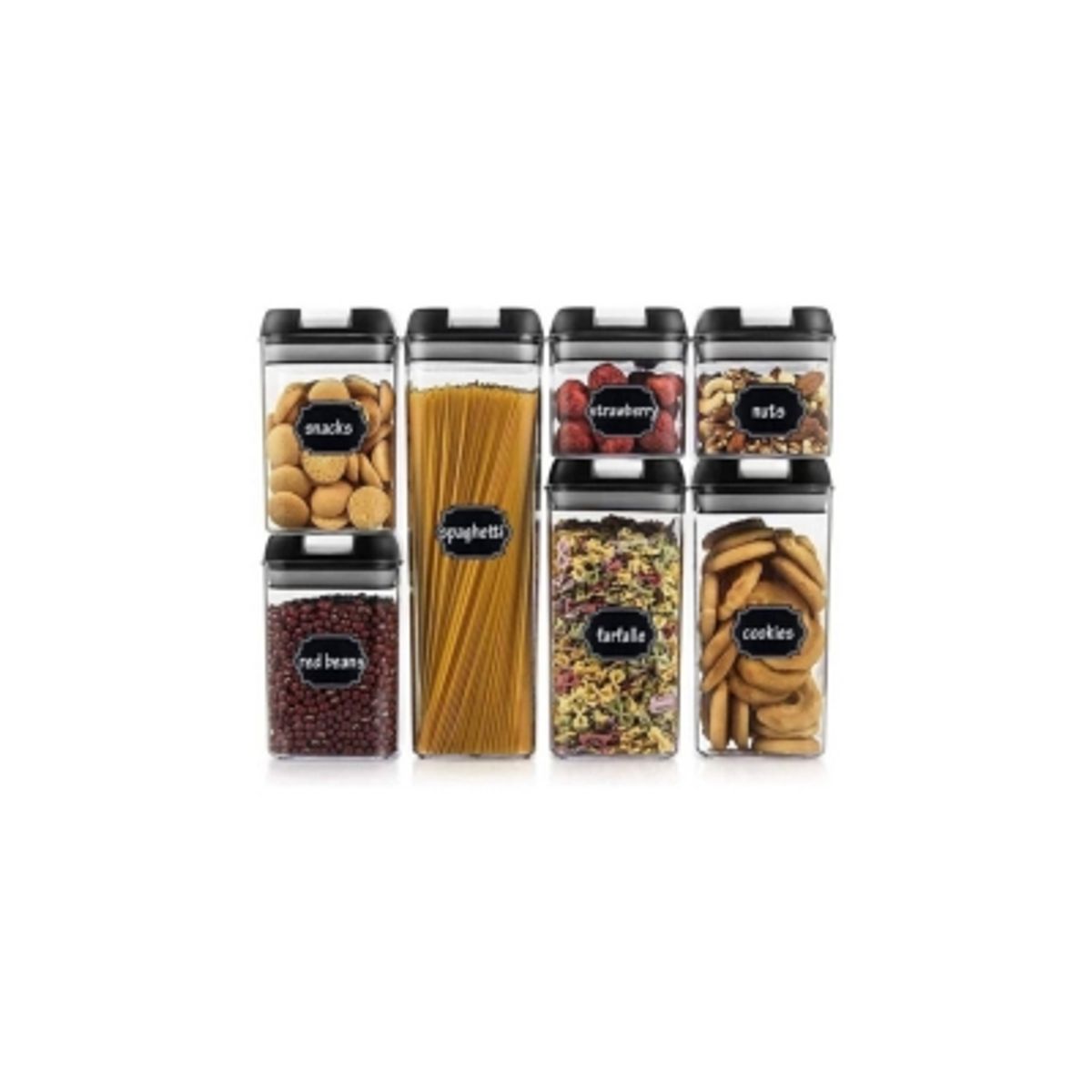 GENERICO - Set 7 Contenedores alimento con tapa hermética de almacenamiento