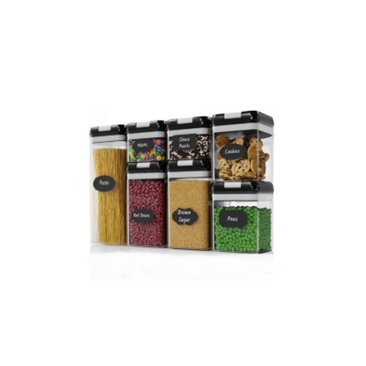 GENERICO - Set 7 Contenedores alimento con tapa hermética de almacenamiento