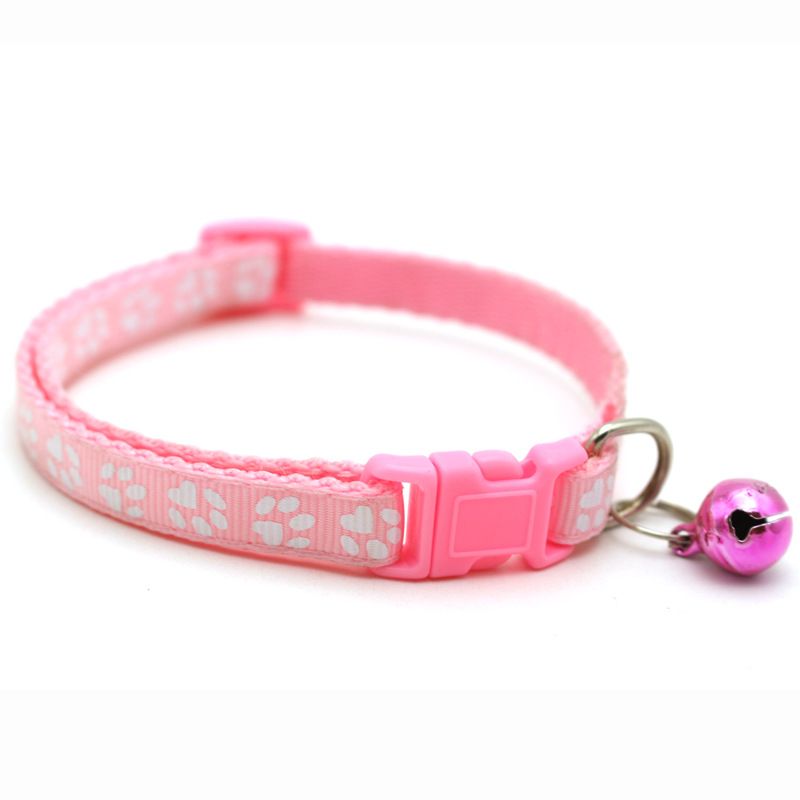 GENERICO - Collar Huellita con Cascabel para Gatos Rosa