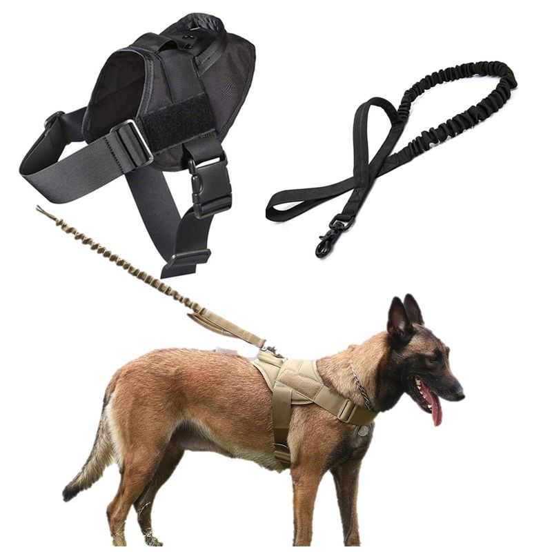 GENERICO - Arnés Táctico de Lanzamiento Negro Talla L con cuerda Perro