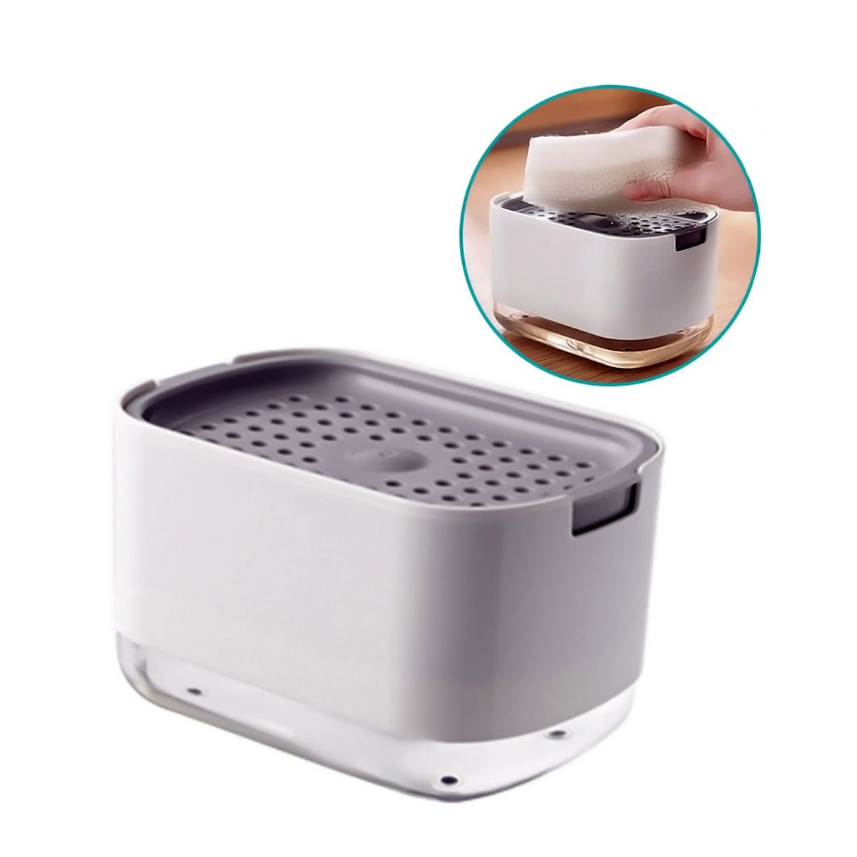 GENERICO - Dispensador Lavaloza Jabon Liquido Porta Esponja