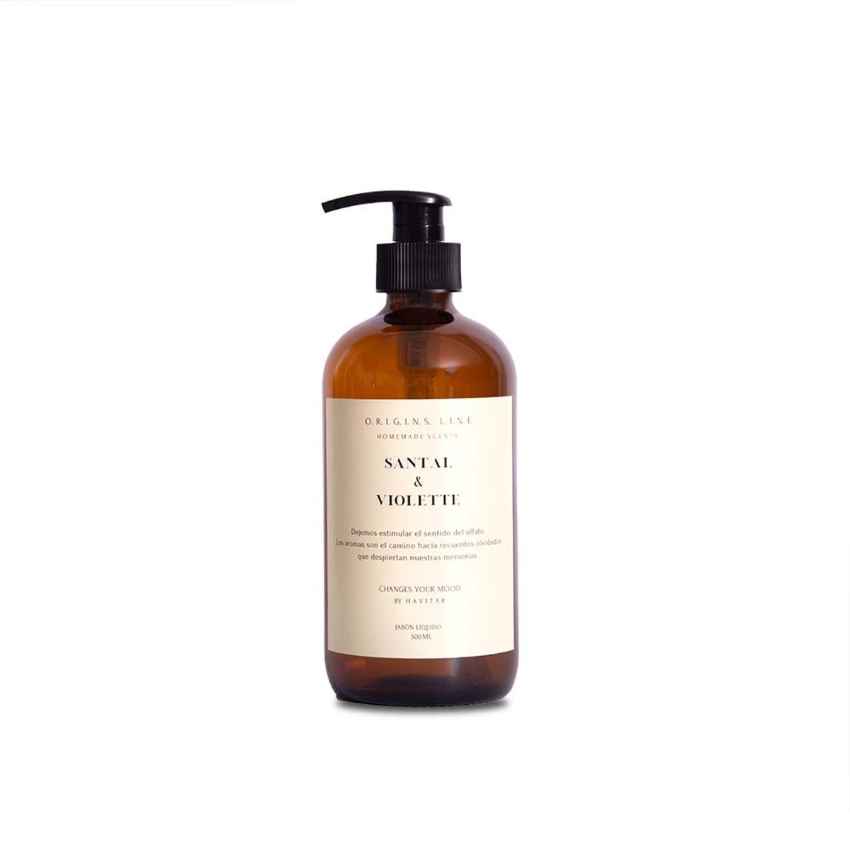 HAVITAR - Jabón Líquido Vidrio 500 ML Santal & Violette