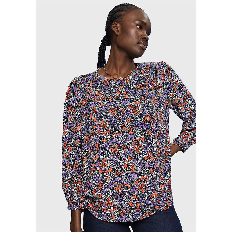 ESPRIT - Blusa Estampada Floral Con Mangas Ajustadas Mujer Esprit ESPRIT