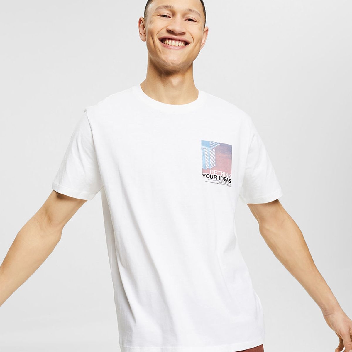 ESPRIT - Polera De Algodón Ecológico Con Estampado Esprit ESPRIT