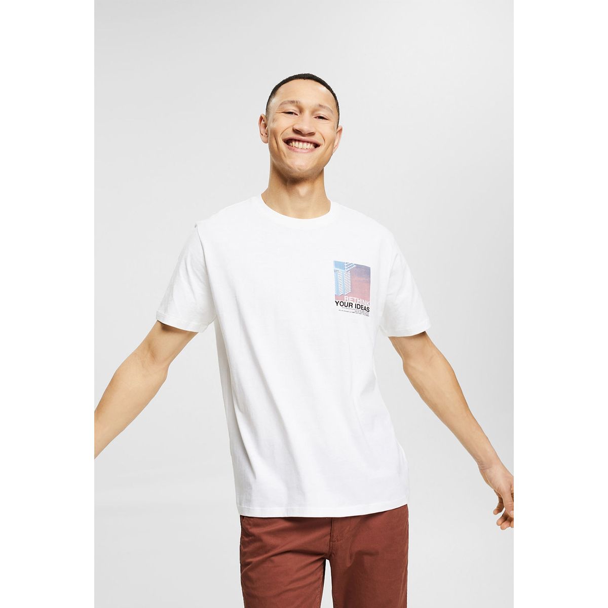 ESPRIT - Polera De Algodón Ecológico Con Estampado Esprit ESPRIT