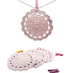 JARDIN DEL ESTE - Set posavasos crochet crudo Jardín del Este